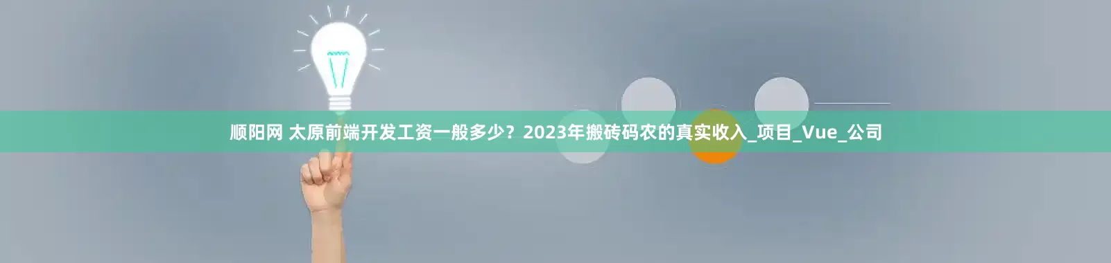 顺阳网 太原前端开发工资一般多少？2023年搬砖码农的真实收入_项目_Vue_公司