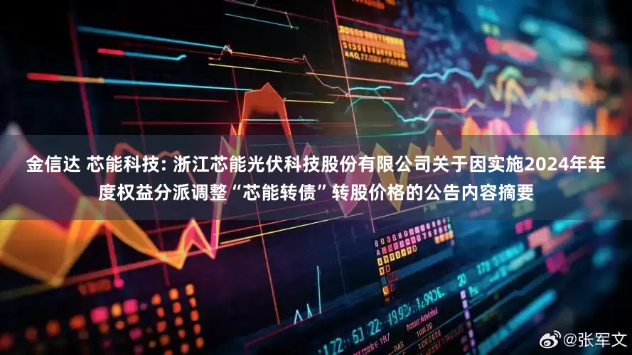 金信达 芯能科技: 浙江芯能光伏科技股份有限公司关于因实施2024年年度权益分派调整“芯能转债”转股价格的公告内容摘要